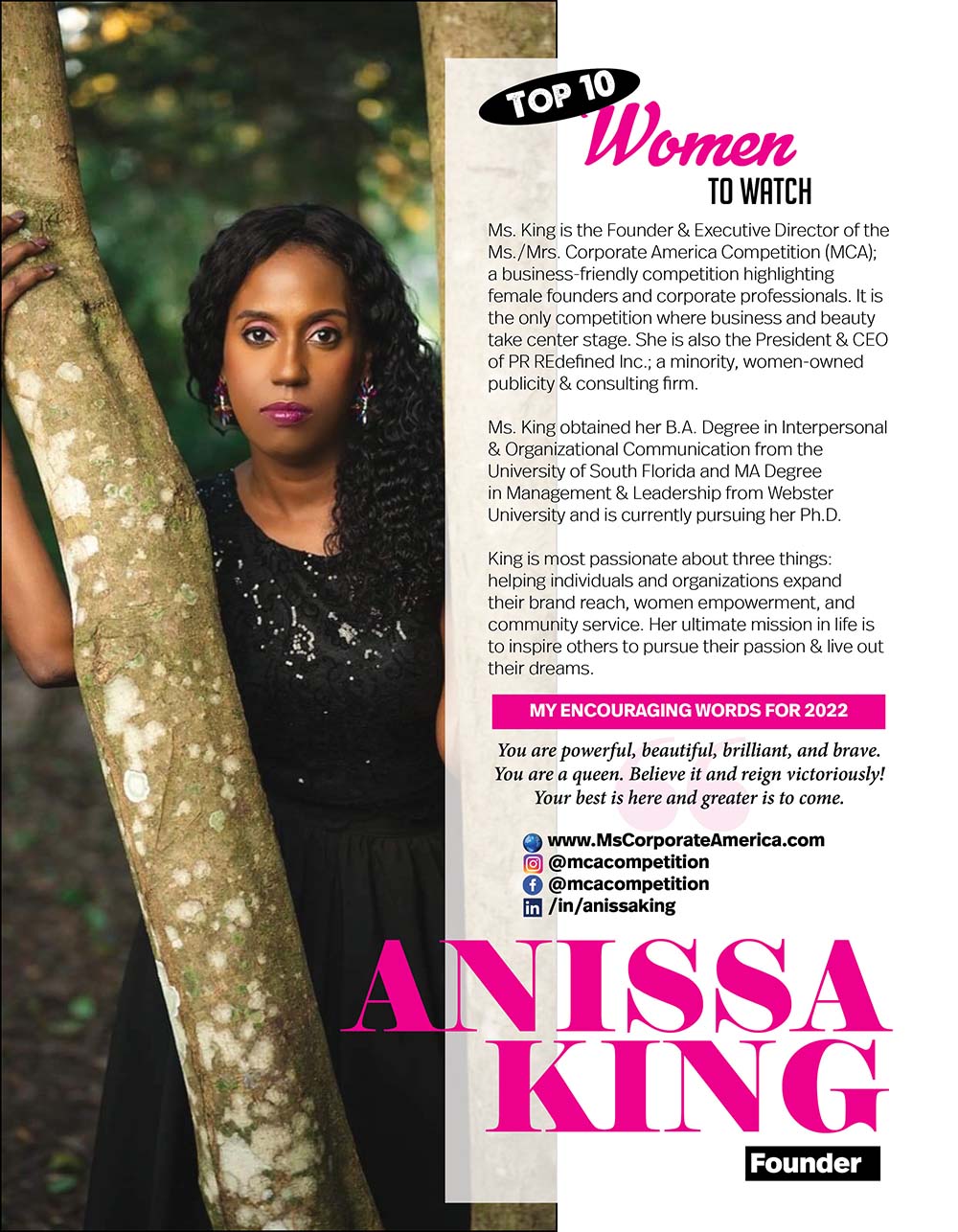 Courageous - woman - magazine -Women - to - Watch -Anissa - king 